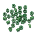 DIY green macaron wooden beads in a flat donut shape for handmade jewelry making - 500 Pcs/Pack (3.5x6.5mm/Hole 2mm) / Green