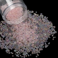 Macro shot of colorful iridescent bubble beads for DIY resin and nail art in a jar - 28g per Box / Light Pink