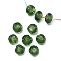Perles artisanales en verre de 12 mm vertes avec ondulations pour bijoux DIY - Vert clair