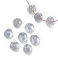 Perles de verre soufflé irrégulières 12mm bleu gris translucide pour bijoux DIY - Rose bonbon