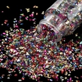 Bunte Glassteine mit Metalleffekt für DIY-Harz und Bastelarbeiten in einer Glasflasche - 30ml Flasche / Mehrfarbig