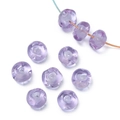 Perles de verre faites main de 12mm violet clair avec texture ondulée pour bijoux DIY - Violet