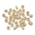 Natural wood donut beads in cream white for DIY handmade jewelry and craft projects - 500 Pcs/Pack (3.5x6.5mm/Hole 2mm) / Beige