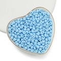 Perle in acrilico opaco azzurro per bracciali fai da te in un vassoio a cuore - 100 Pezzi/Confezione / Blu