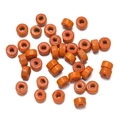 Vibrant orange macaron-colored wooden cylinder beads for DIY jewelry making - 500 Pcs/Pack (3.5x6.5mm/Hole 2mm) / Orange