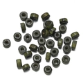 Flat round olive green wooden beads with natural texture for DIY jewelry making - 500 Pcs/Pack (3.5x6.5mm/Hole 2mm) / Olive Green
