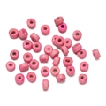 Flat cylindrical peach pink wooden beads for DIY jewelry making and handmade crafts - 500 Pcs/Pack (3.5x6.5mm/Hole 2mm) / Pink