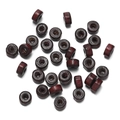 Flat round dark reddish-brown wooden beads with natural grain for DIY jewelry making - 500 Pcs/Pack (3.5x6.5mm/Hole 2mm) / Red Brown