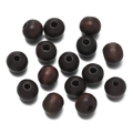 Perles rondes en bois marron foncé avec finition lisse et trou pour bijoux DIY - 50 Pièces/Paquet (10mm/Trou 2.5mm) / Marron
