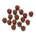Perles en bois rondes marron mat avec trou central pour la création de bijoux DIY - 50 Pièces/Paquet (10mm/Trou 2.5mm) / Marron Orangé