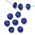 Perle in vetro blu scuro 12mm con trama irregolare per creazione gioielli fai da te - Blu