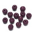 Perles rondes en bois violet foncé mat pour la création de bijoux et de colliers DIY - 50 Pièces/Paquet (10mm/Trou 2.5mm) / Violet foncé