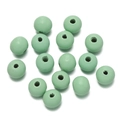 Perles rondes en bois vert menthe mat avec trous pré-percés pour bijoux faits main - 50 Pièces/Paquet (10mm/Trou 2.5mm) / Vert