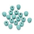 Perles rondes en bois bleu menthe avec texture naturelle pour bijoux faits main - 50 Pièces/Paquet (10mm/Trou 2.5mm) / Bleu lac clair