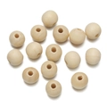 Perles en bois naturel brut avec trous percés pour la création de bijoux DIY à la main - 50 Pièces/Paquet (10mm/Trou 2.5mm) / Beige