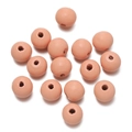 Perles rondes en bois rose chair avec texture naturelle pour la création de bijoux DIY - 50 Pièces/Paquet (10mm/Trou 2.5mm) / Rose Orangé