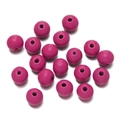Perles rondes en bois rose fuchsia avec trou pour la création de bijoux DIY - 50 Pièces/Paquet (10mm/Trou 2.5mm) / Rose rouge