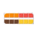 Scatola a 12 scomparti con perline di vetro 2mm in arancione, rosso, bronzo e giallo DIY - 2mm (Circa 140 Pezzi Per Griglia) / Stile 07 (Set di Perline in Vetro 12 Griglie)