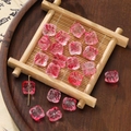 Handmade 11.5mm square lion lampwork bead with pink gradient relief for DIY jewelry - Lion Bead (AC3894) / 20 Pieces (11.5x11.5mm) / Rose Red and White