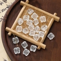 11.5mm lion embossed transparent beads on wooden tray for DIY jewelry making - Lion Bead (AC3894) / 20 Pieces (11.5x11.5mm) / White