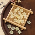Pale yellow translucent ice-shaped beads on a wooden tray for DIY jewelry making - Lion Bead (AC3894) / 20 Pieces (11.5x11.5mm) / Yellow