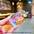 Cute acrylic candy shaker keychain with colorful beads for bag decor and gifts - Pendant Only (Without Clasp-Colorful)