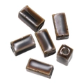 Rectangle brown glazed ceramic beads with high gloss finish for DIY jewelry making - Style 04 (Rectangular Column) / Pack of 4 (Approx. 7.5x14mm)