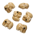 Ceramic elephant loose beads in khaki brown for DIY jewelry making accessories - Style 07 (Elephant Shape)