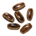 Brown high-temperature glazed ceramic oval tube beads for DIY jewelry making - Style 16 (Oval Long Tube)