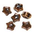 Star shaped ceramic beads with brown tortoiseshell glaze for DIY jewelry making - Style 18 (Pentagram Shape)