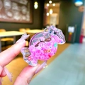 Close-up of heart-style acrylic candy pendant with pink beads and floral patterns - Pendant Only (Without Clasp-Pink)