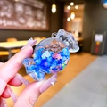 Detail of candy-shaped acrylic charm filled with blue beads and colorful stars - Pendant Only (Without Clasp-Blue)
