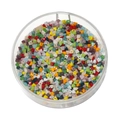 Perline di vetro piramidali colorate da 2mm in contenitore tondo per gioielli fai da te - Lucentezza Porcellana - Mix Casuale