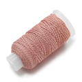 Rosafarbene und goldene 1,2mm Baumwollschnur auf transparenter Kunststoffspule - 10m/Packung (ca. 9g) / Rosa mit Goldfaden(J14)