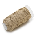 1,2mm unelastischer, champagnergoldener gewebter Baumwollfaden auf Kunststoffspule - 10m/Packung (ca. 9g) / Champagner-Goldfaden(J15)