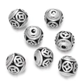 Vintage silver hollow ball bead with traditional Chinese ancient coin patterns for DIY jewelry - Ancient Coin Hollow Antique Silver (Alloy Style 6, 1 Piece/Approx. 7.5g)
