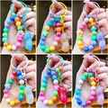 Pendentifs cacahuètes macaron colorés avec perles de lettres et breloques florales - Style Aléatoire / Perlage Multicolore Cacahuète Électroplaquée (Couleurs Mixtes)
