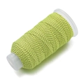Fluoreszierende grüne und braune 1,2mm Baumwollschnur auf weißer Spule für DIY-Schmuck - 10m/Packung (ca. 9g) / Neongrün und Braun Geflochten(J20)