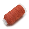 1,2 mm Baumwollschnur in Rot und Gold auf einer transparenten Spule geflochten - 10m/Packung (ca. 9g) / Hellrot mit Goldfaden(J02)