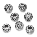 Vintage silver hollowed spacer beads with geometric relief for DIY jewelry making - Geometric Relief Antique Silver (Alloy Style 2, 1 Piece/Approx. 6.5g)