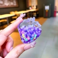 Pendente fragola in acrilico viola con perline e paillettes per gioielli fai-da-te - Senza fibbia / Viola