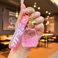 Pink lollipop lollipop style keychain with glitter stars in a cute mini backpack charm - Pink Luminous Bubble Bead Backpack