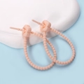 Detailed macro view of pink floral silicone cable ties on a white decorative stone base - Plum Blossom / 2 Pcs/Set / Nude Pink