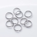 High quality silver textured open jump rings for DIY jewelry making accessories - 1*10mm (20 Pieces/Pack) / White Gold Plated Color Retention Open Jump Ring