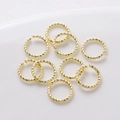 Premium 18K Gold Plated Textured Open Jump Rings for DIY Jewelry Making Findings - 1*10mm (20 Pieces/Pack) / 14K Gold Plated Color Retention Open Jump Ring