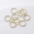 High quality golden 14K gold plated twisted jump rings for DIY jewelry making hobby - 1x6mm (20 Pieces/Pack) / 14K Gold Plated Color Retention Closed Ring
