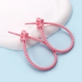 Detail of pink silicone star cable ties showing bead texture and secure locking mechanism - Pentagram / 2 Pcs/Set / Pink
