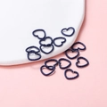 Macro shot of dark blue heart-shaped open jump rings with textured finish for DIY jewelry - 12x14mm/Thickness 1.5mm (50 Pieces/Pack) / Navy Blue