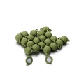 Macro detail of grass green round magnetic jewelry clasps with metal loops for DIY crafts - 5 Sets/Pack (7g) / Army Green