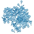 Tornillos de ojo azul claro 4x8mm con acabado de color para bisutería y manualidades - 1x4x8mm (Agujero 2mm) / 50 Unid / Azul